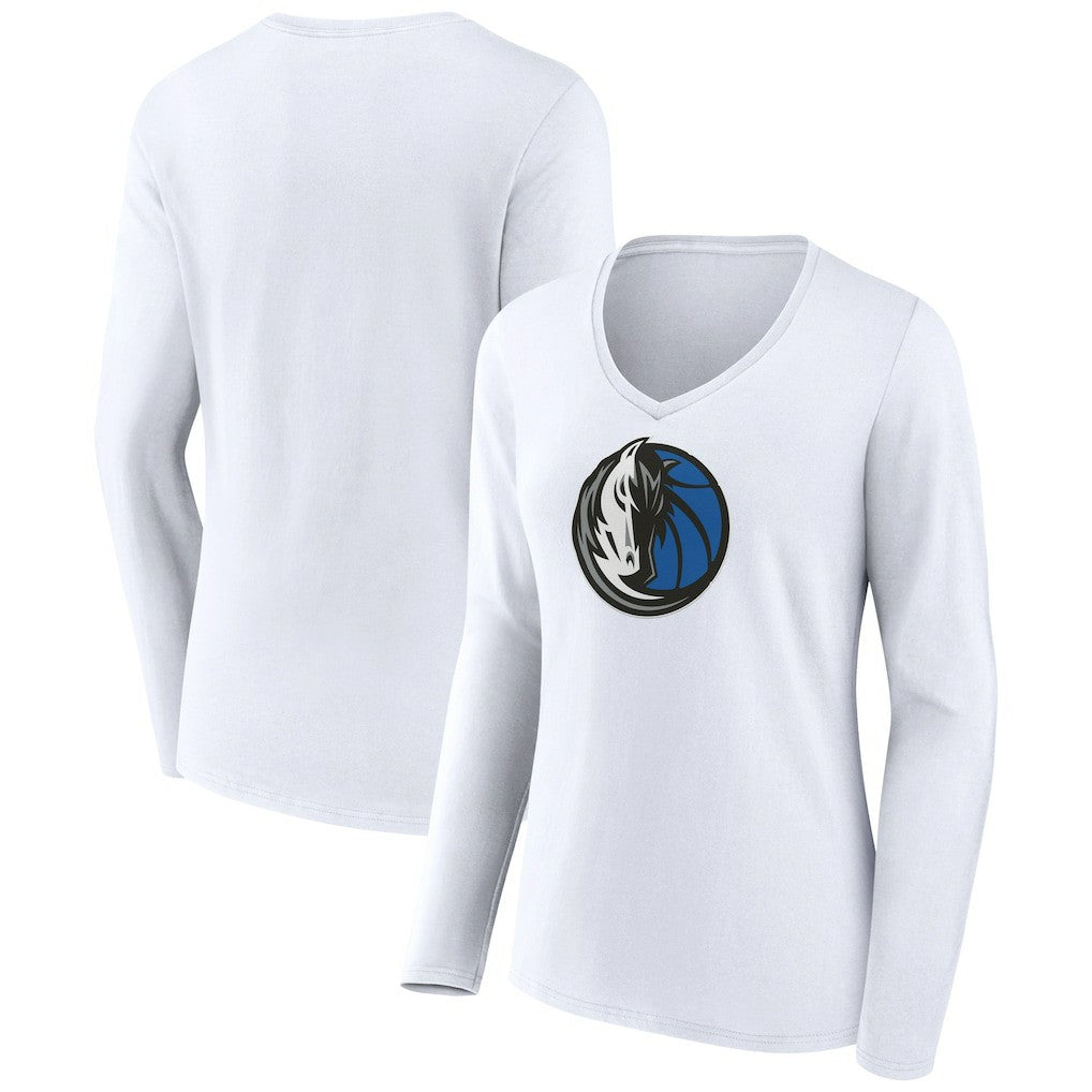 Dallas Mavericks Women's Logo Long Sleeve V-Neck T-Shirt sale On Sale