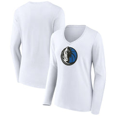 Dallas Mavericks Women's Logo Long Sleeve V-Neck T-Shirt sale On Sale