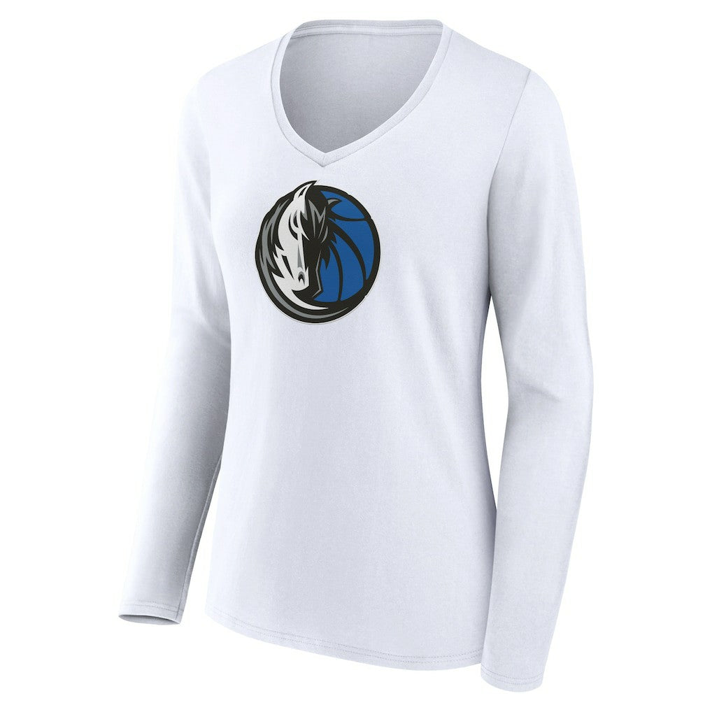 Dallas Mavericks Women's Logo Long Sleeve V-Neck T-Shirt sale On Sale