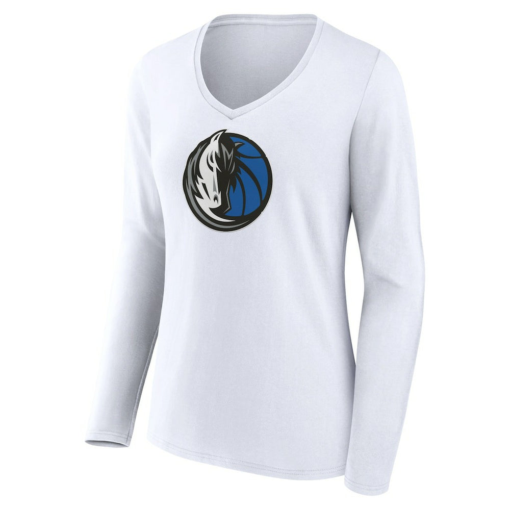 Dallas Mavericks Women's Logo Long Sleeve V-Neck T-Shirt sale On Sale