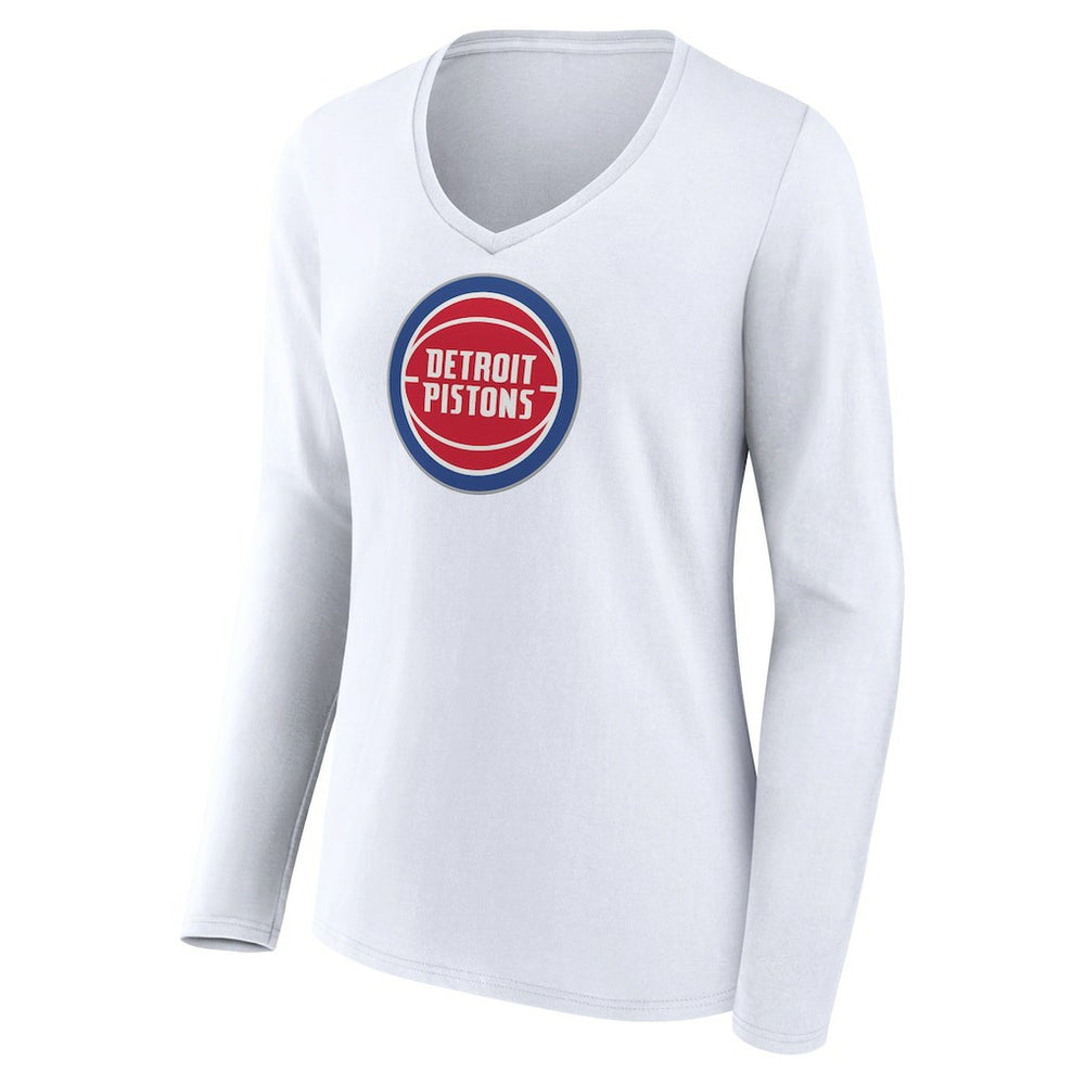 Detroit Pistons Women's Logo Long Sleeve V-Neck T-Shirt sale Discount