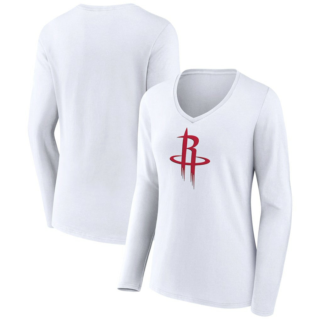 Houston Rockets Women's Logo Long Sleeve V-Neck T-Shirt Discount