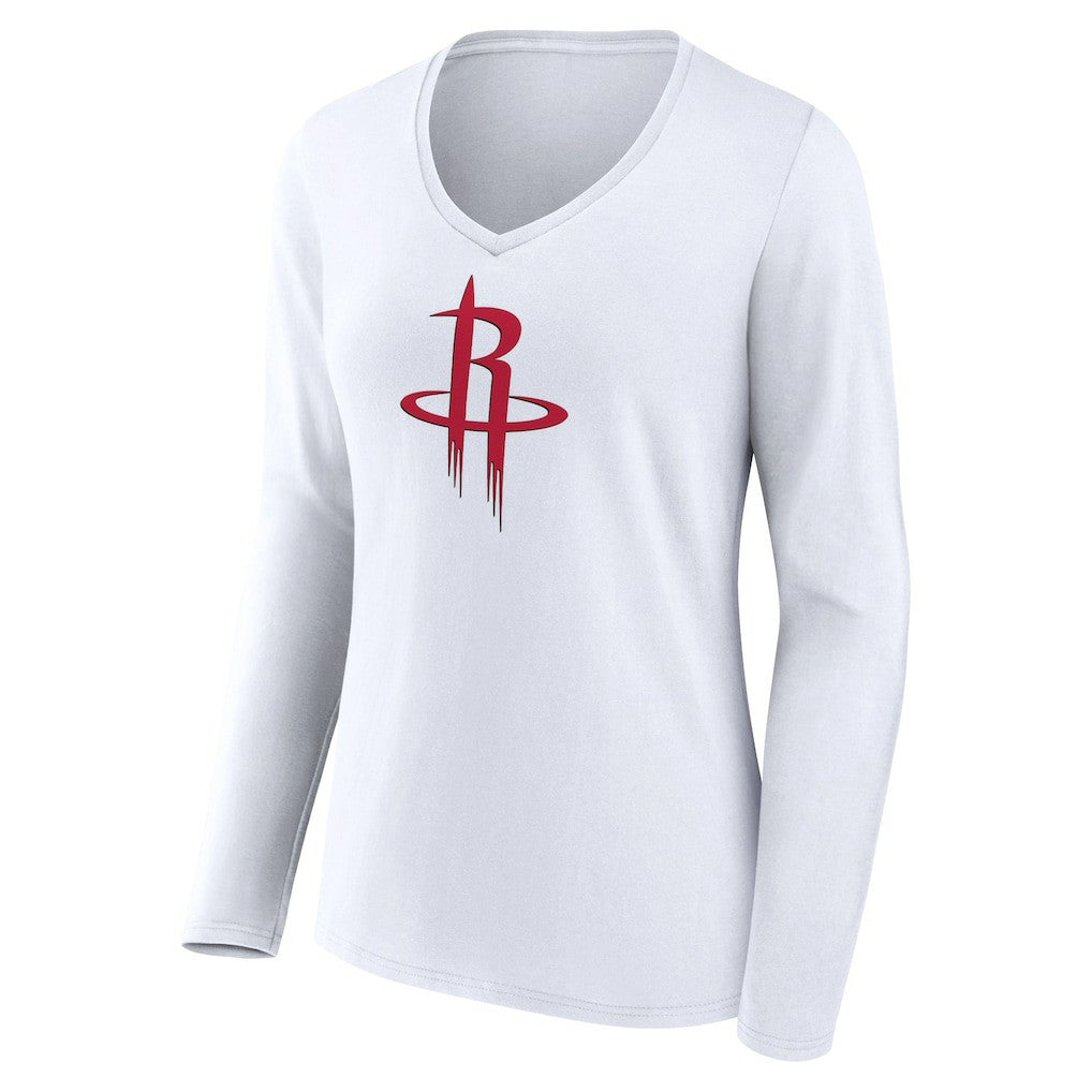 Houston Rockets Women's Logo Long Sleeve V-Neck T-Shirt Discount