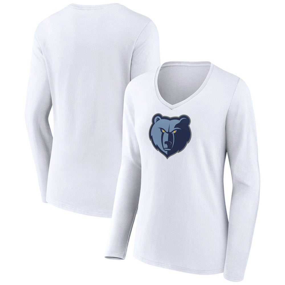 Memphis Grizzlies Women's Logo Long Sleeve V-Neck T-Shirt New