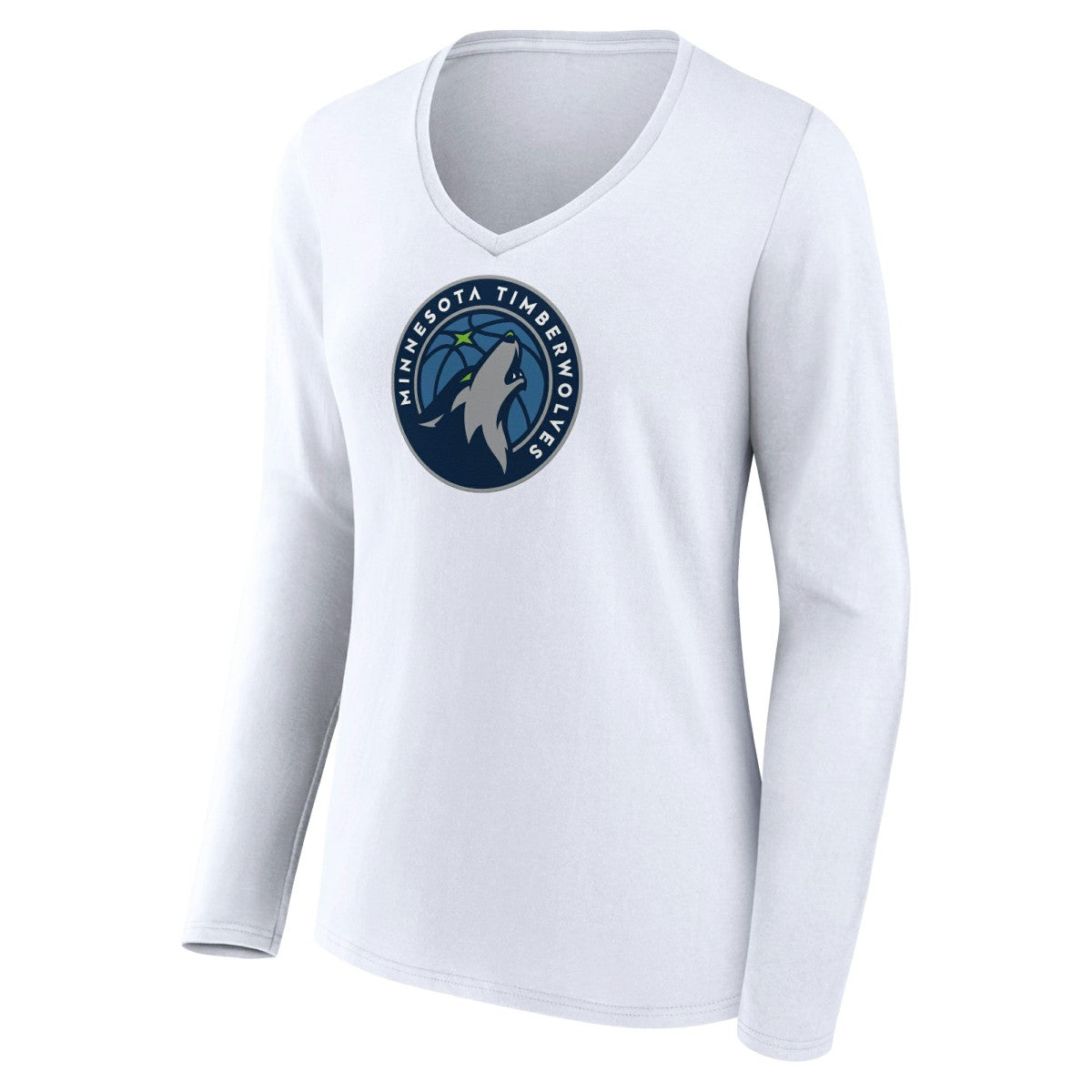 Minnesota Timberwolves Women's Logo Long Sleeve V-Neck T-Shirt Discount