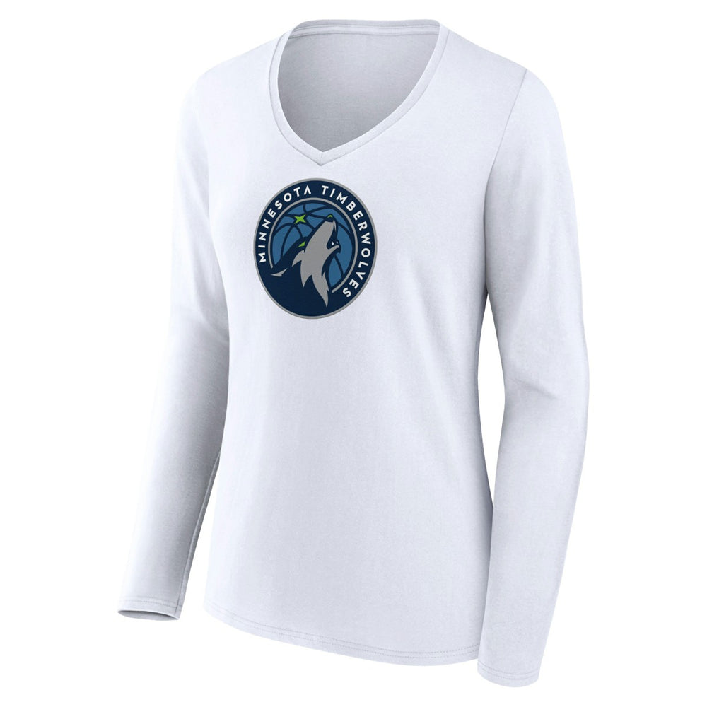 Minnesota Timberwolves Women's Logo Long Sleeve V-Neck T-Shirt Discount