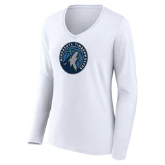 Minnesota Timberwolves Women's Logo Long Sleeve V-Neck T-Shirt Discount
