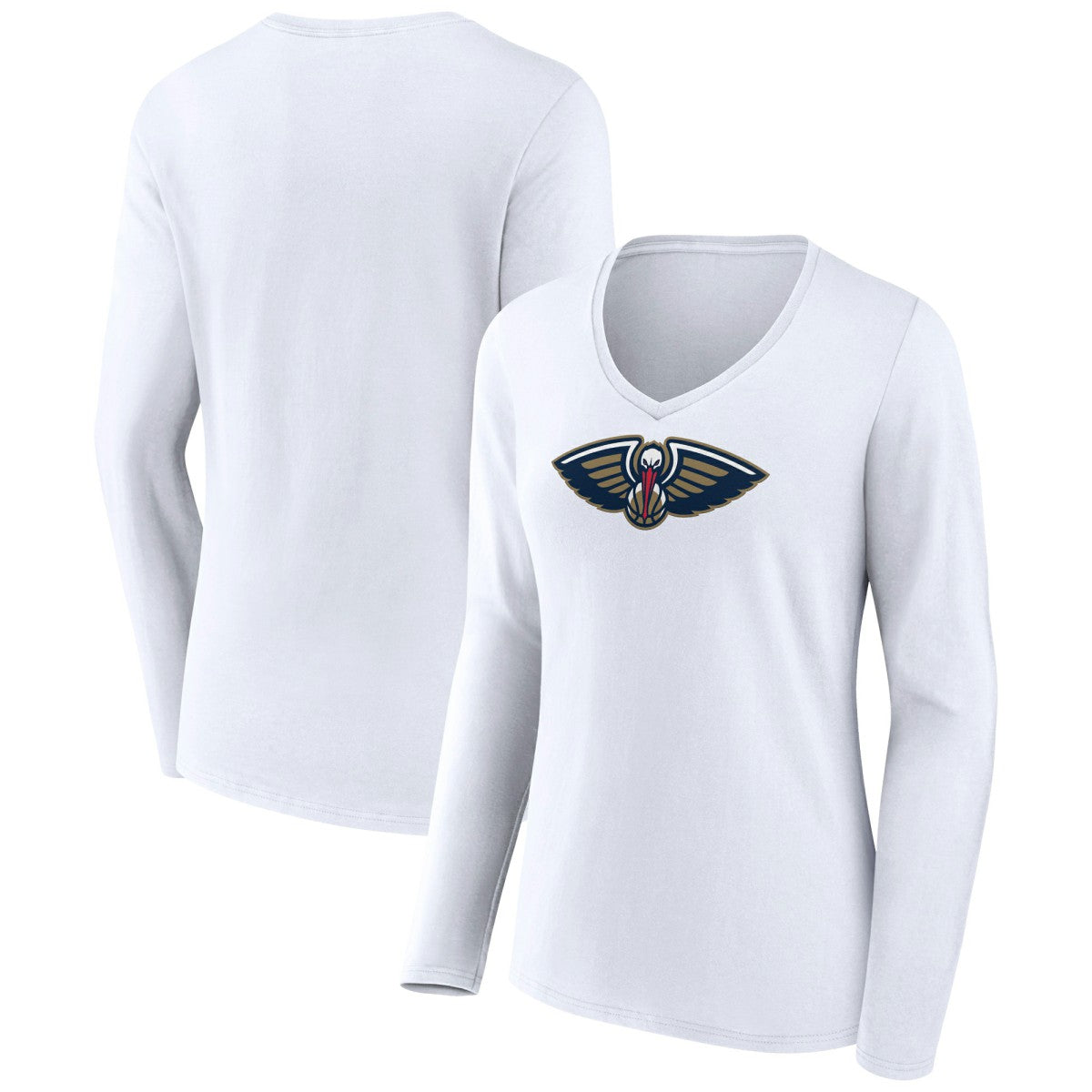 New Orleans Pelicans Women's Logo Long Sleeve V-Neck T-Shirt Discount
