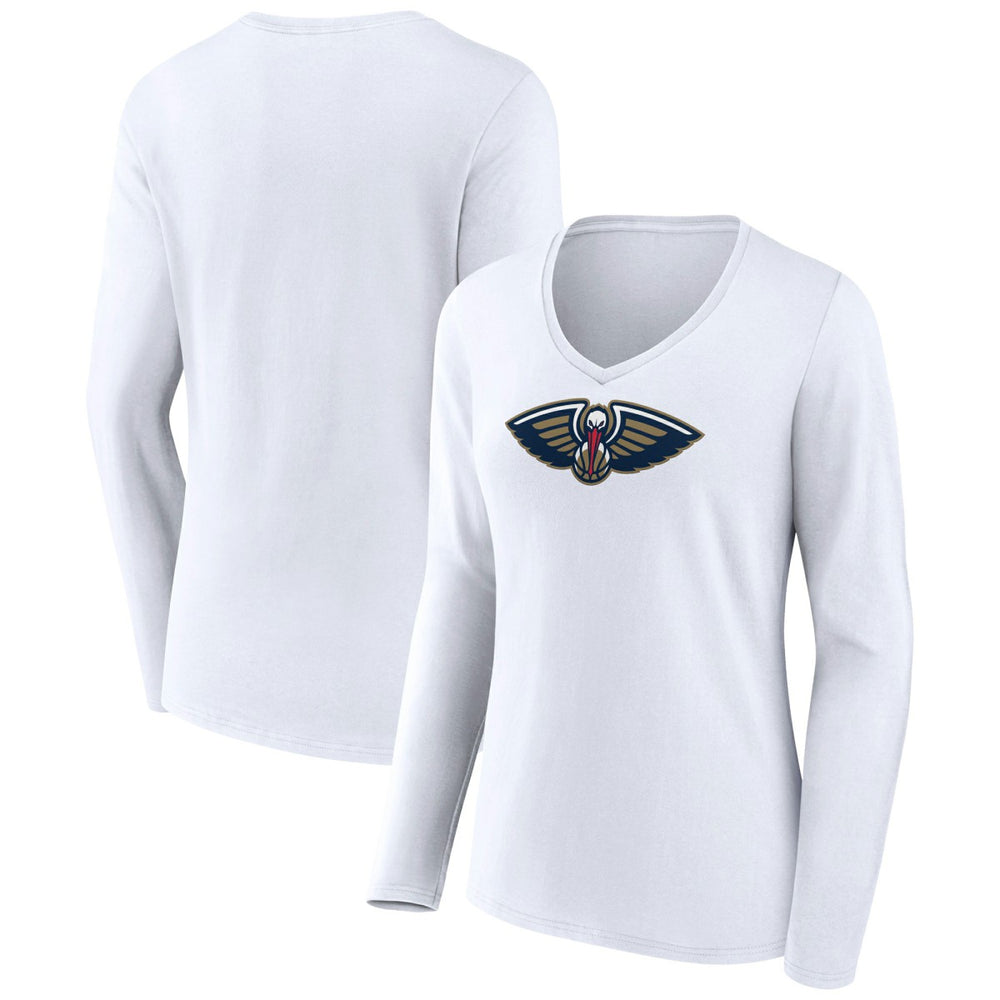 New Orleans Pelicans Women's Logo Long Sleeve V-Neck T-Shirt Discount