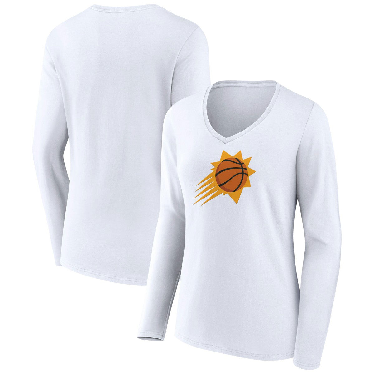 Phoenix Suns Women's Logo Long Sleeve V-Neck T-Shirt On Sale