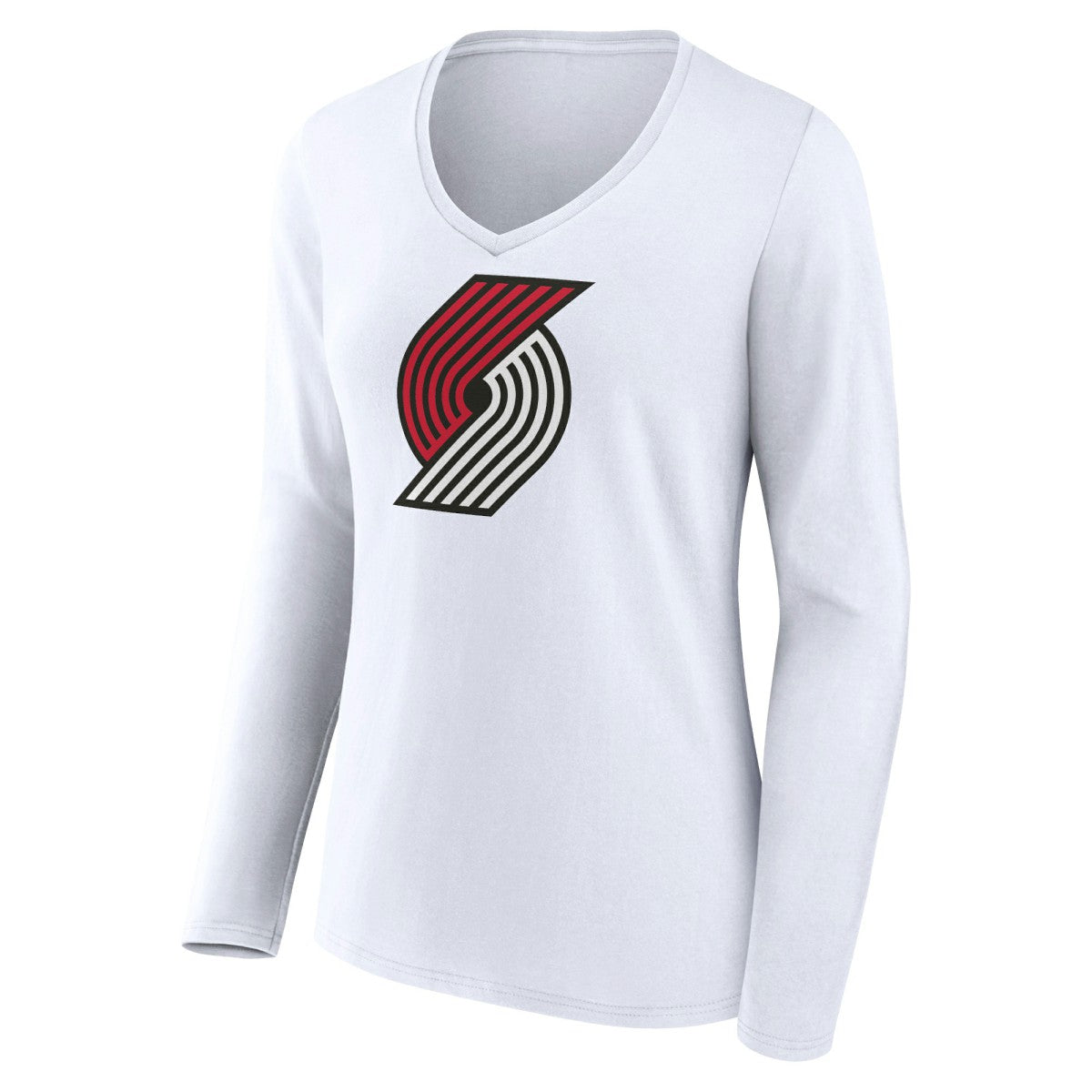 Portland Trail Blazers Women's Logo Long Sleeve V-Neck T-Shirt New