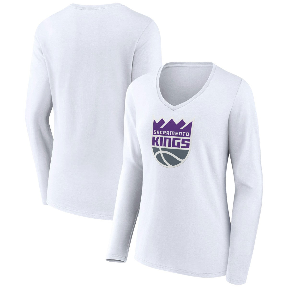 Sacramento Kings Women's Logo Long Sleeve V-Neck T-Shirt Discount