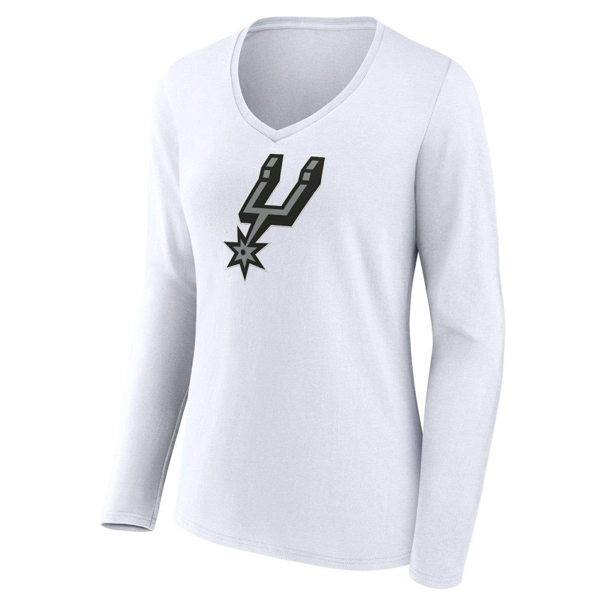 San Antonio Spurs Women's Logo Long Sleeve V-Neck T-Shirt New