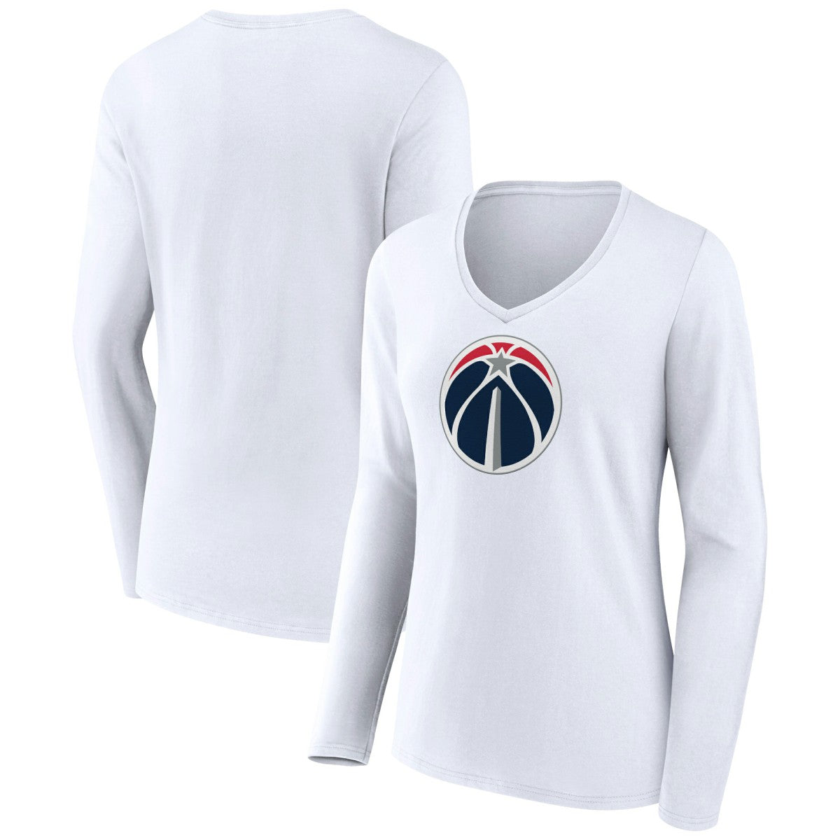 Washington Wizards Women's Logo Long Sleeve V-Neck T-Shirt On Sale