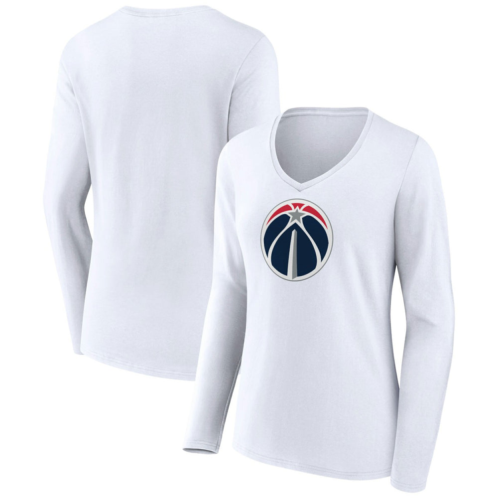 Washington Wizards Women's Logo Long Sleeve V-Neck T-Shirt On Sale