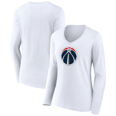 Washington Wizards Women's Logo Long Sleeve V-Neck T-Shirt On Sale