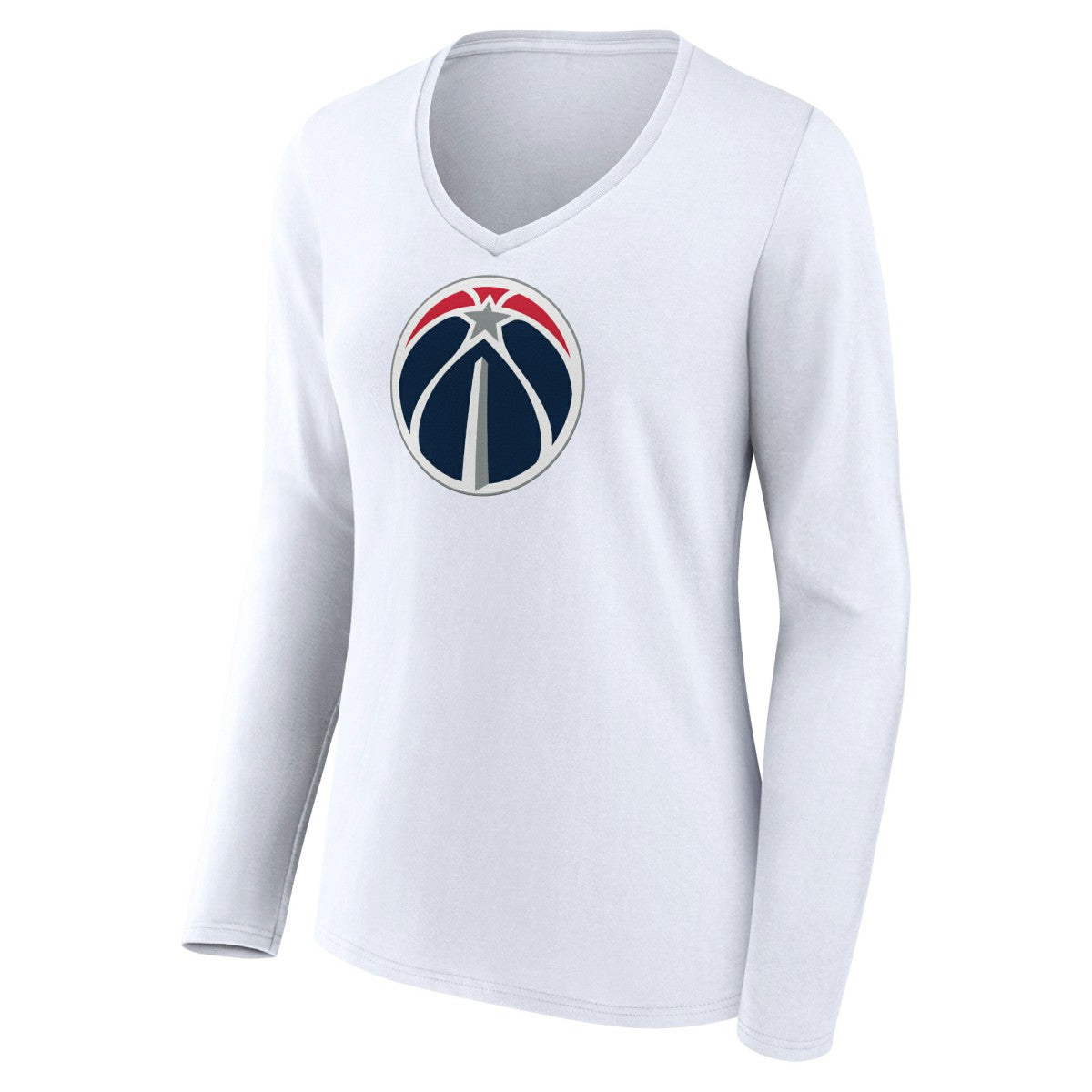 Washington Wizards Women's Logo Long Sleeve V-Neck T-Shirt On Sale