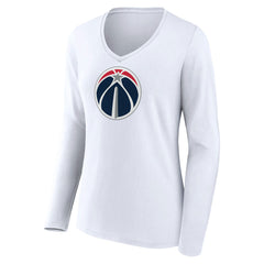 Washington Wizards Women's Logo Long Sleeve V-Neck T-Shirt On Sale