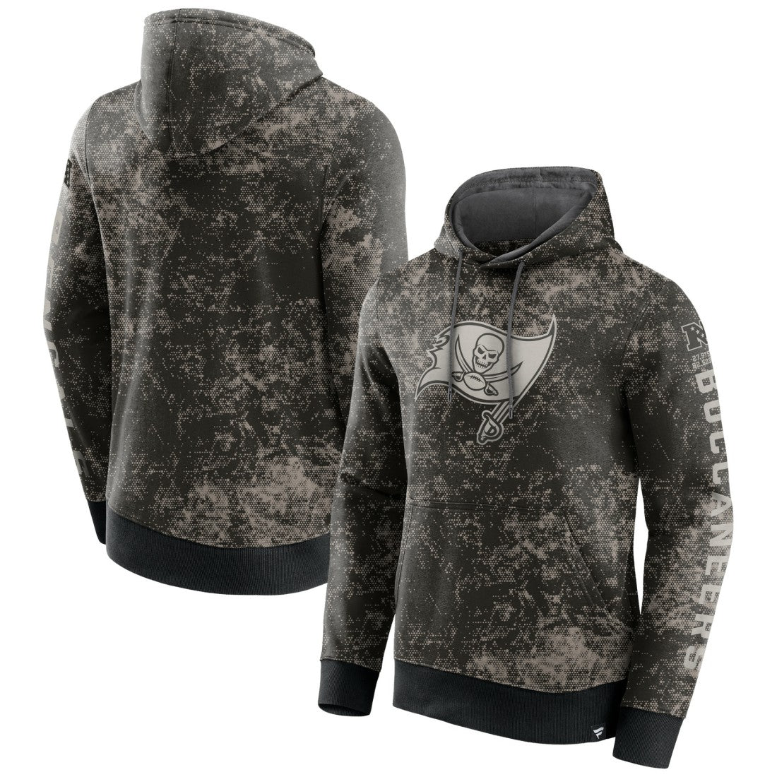 Tampa Bay Buccaneers Fanatics Blackout Tonal Pullover Hoodie