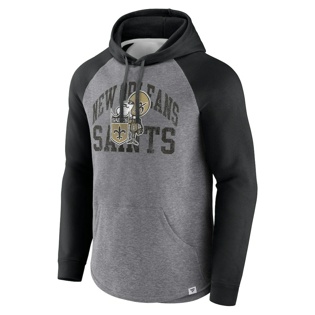 New Orleans Saints Fanatics Favorite Arch Raglan Pullover Hoodie