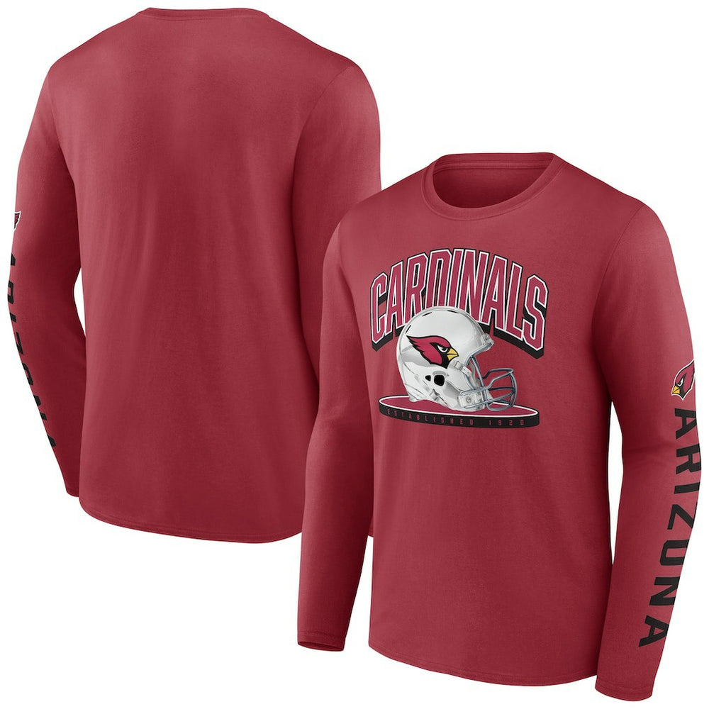 Arizona Cardinals Fanatics Helmet Platform Long Sleeve T-Shirt