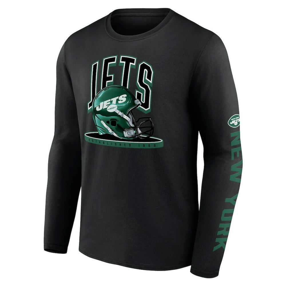 New York Jets Fanatics Helmet Platform Long Sleeve T-Shirt