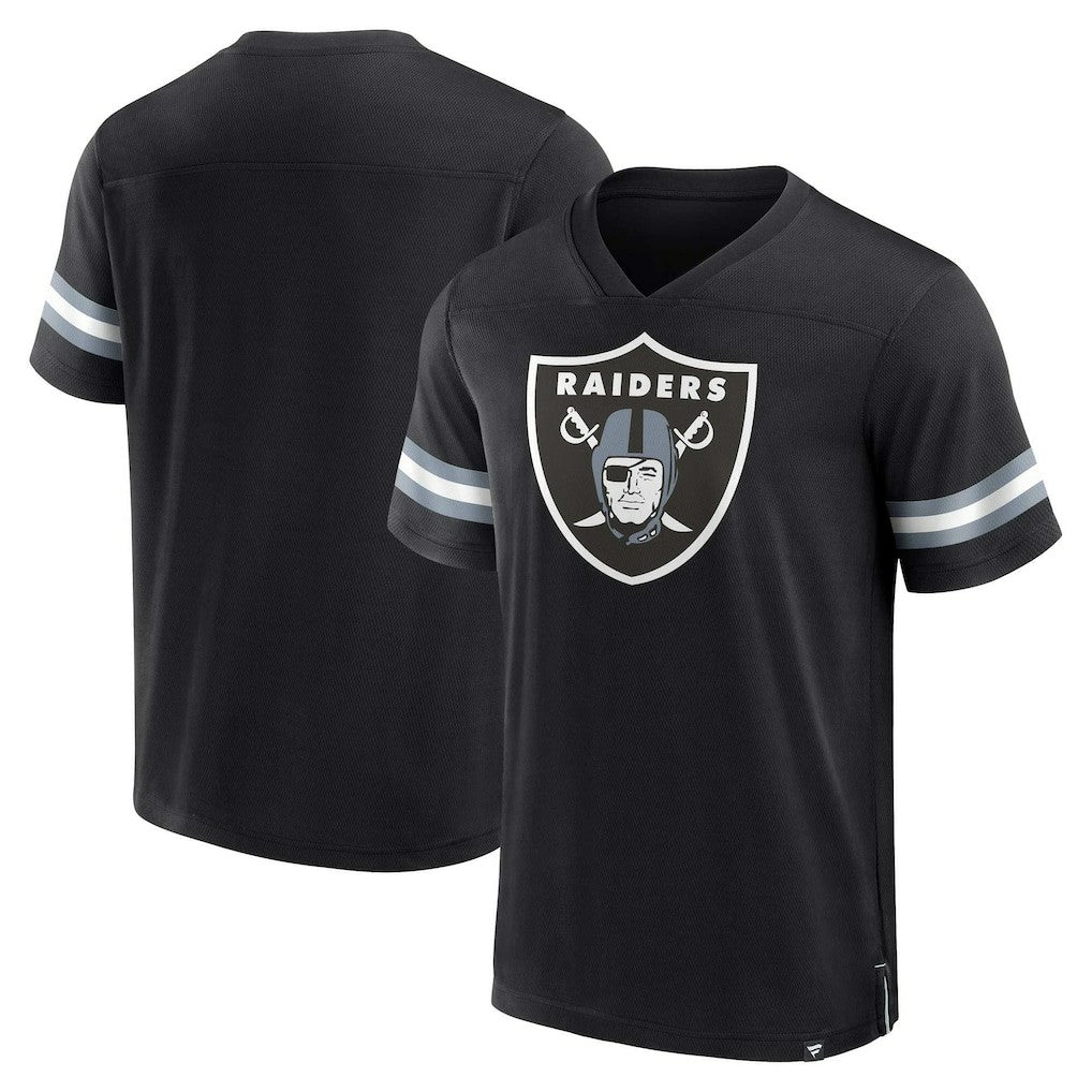 Las Vegas Raiders Fanatics Jersey Tackle V-Neck T-Shirt