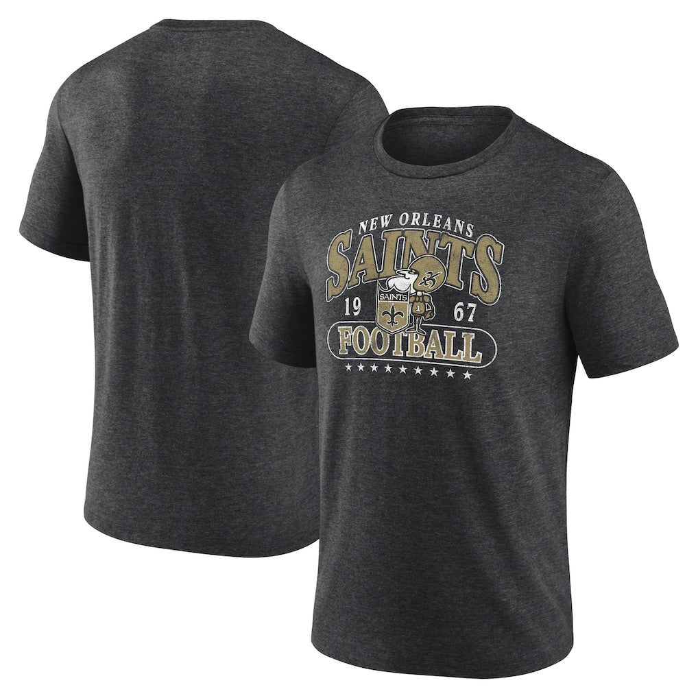New Orleans Saints Fanatics Retro Tri-Blend T-Shirt