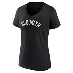 Brooklyn Nets Women's Wordmark V-Neck T-Shirt Discount