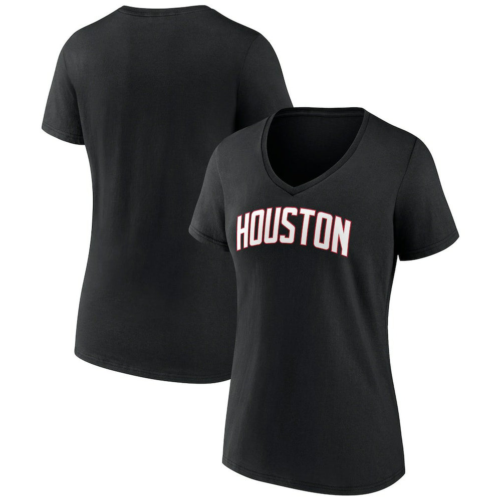 Houston Rockets Women's Wordmark V-Neck T-Shirt On Sale