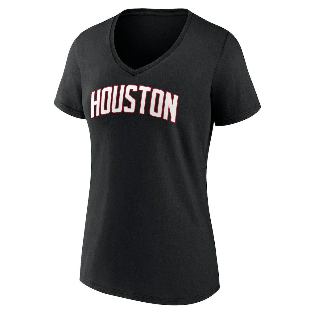 Houston Rockets Women's Wordmark V-Neck T-Shirt On Sale
