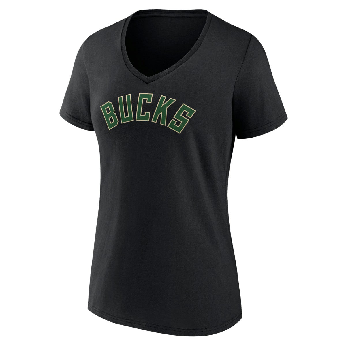 Milwaukee Bucks Women's Wordmark V-Neck T-Shirt On Sale