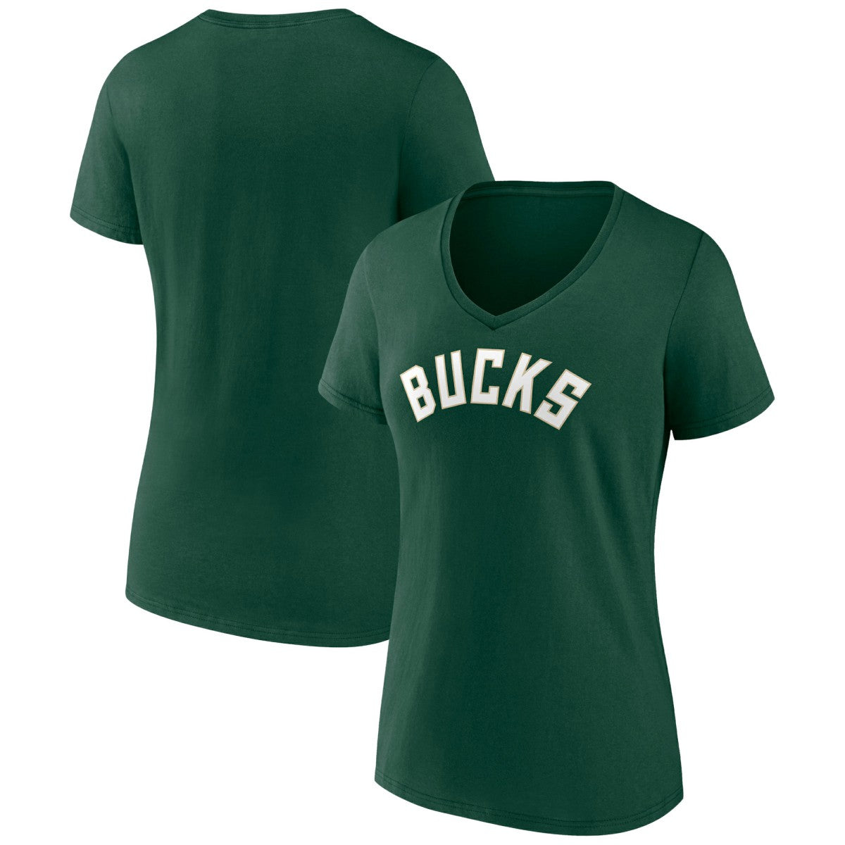 Milwaukee Bucks Women's Wordmark V-Neck T-Shirt Discount