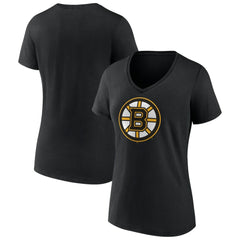 Boston Bruins Women's Team Logo V-Neck T-Shirt On Sale