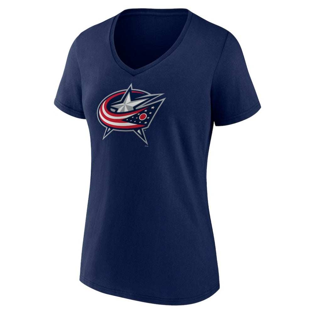 Columbus Blue Jackets Women's Team Logo V-Neck T-Shirt On Sale