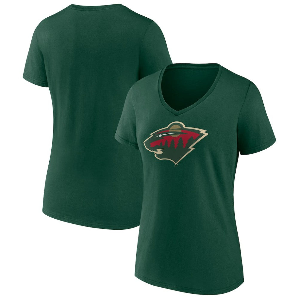 Minnesota Wild Women's Team Logo V-Neck T-Shirt For Sale