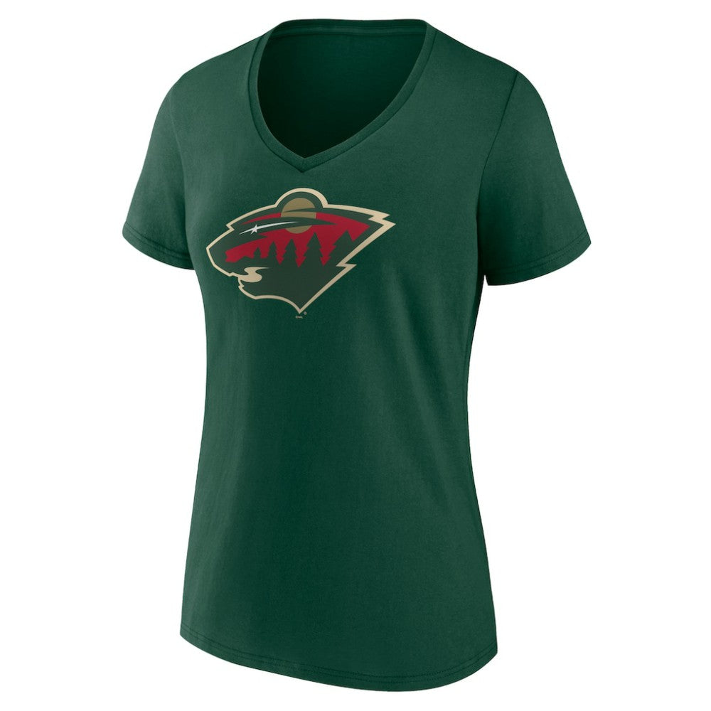 Minnesota Wild Women's Team Logo V-Neck T-Shirt For Sale