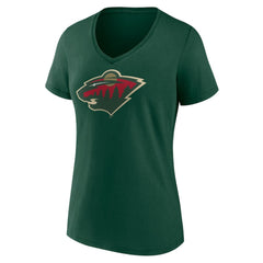 Minnesota Wild Women's Team Logo V-Neck T-Shirt For Sale