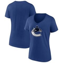 Vancouver Canucks Women's Team Logo V-Neck T-Shirt For Sale
