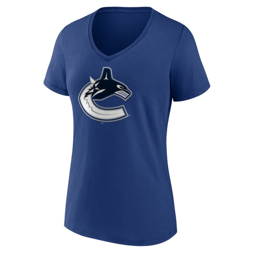 Vancouver Canucks Women's Team Logo V-Neck T-Shirt For Sale