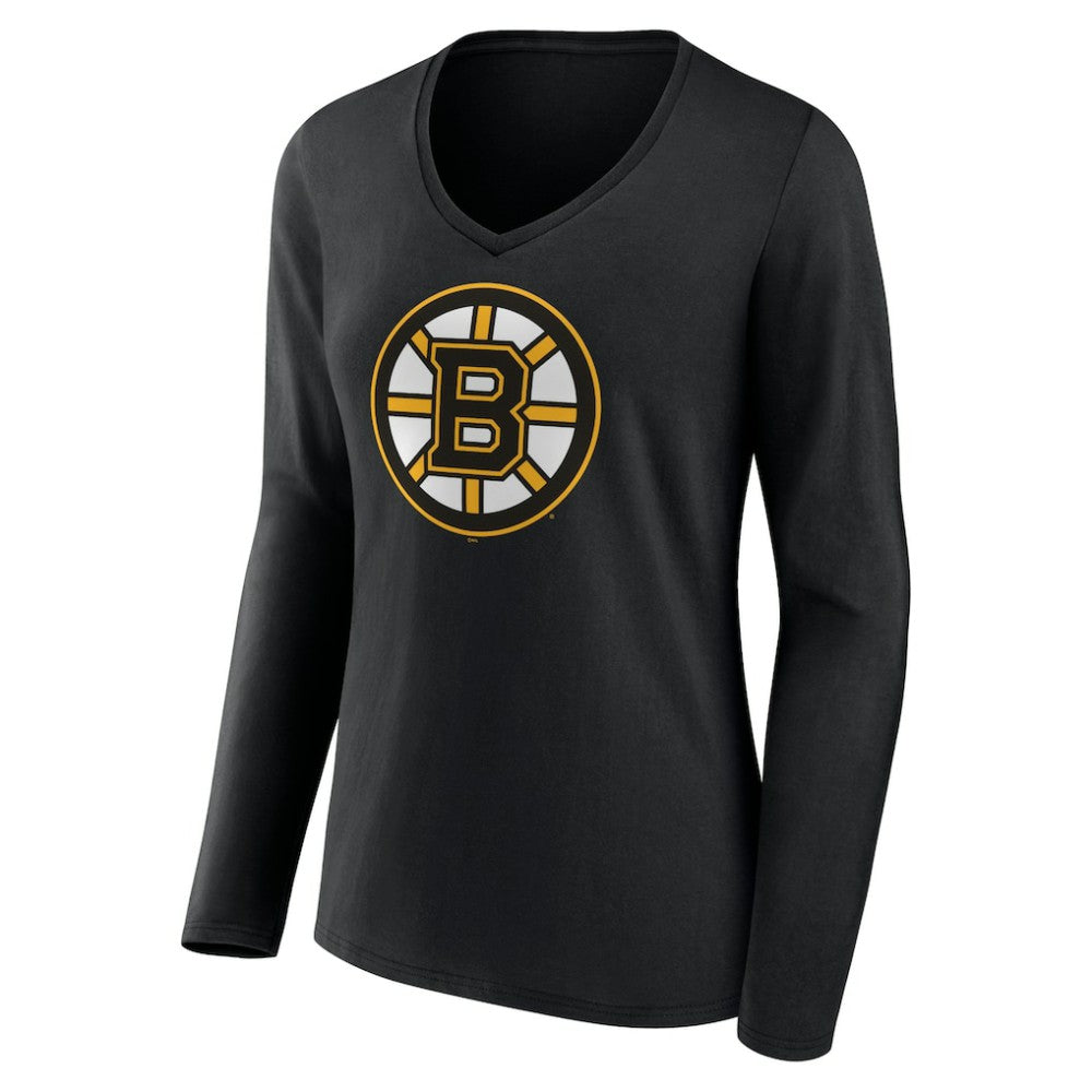 Boston Bruins Women's Team Logo Long Sleeve V-Neck T-Shirt Discount