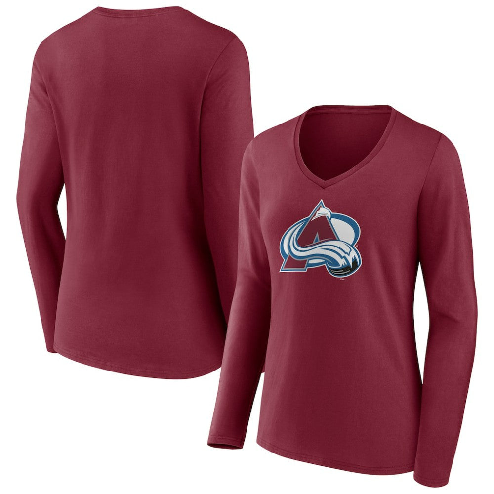 Colorado Avalanche Women's Team Logo Long Sleeve V-Neck T-Shirt Outlet