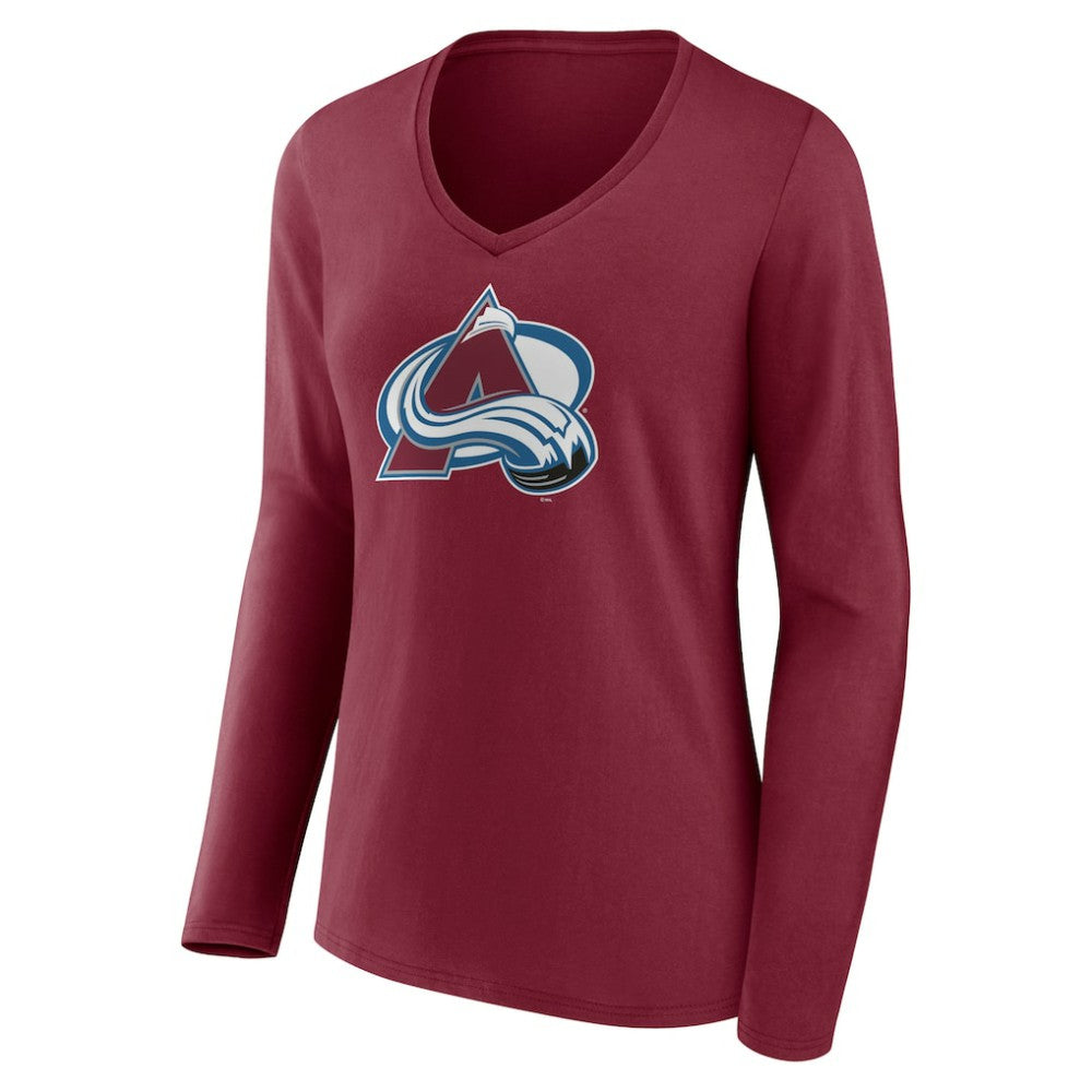 Colorado Avalanche Women's Team Logo Long Sleeve V-Neck T-Shirt Outlet
