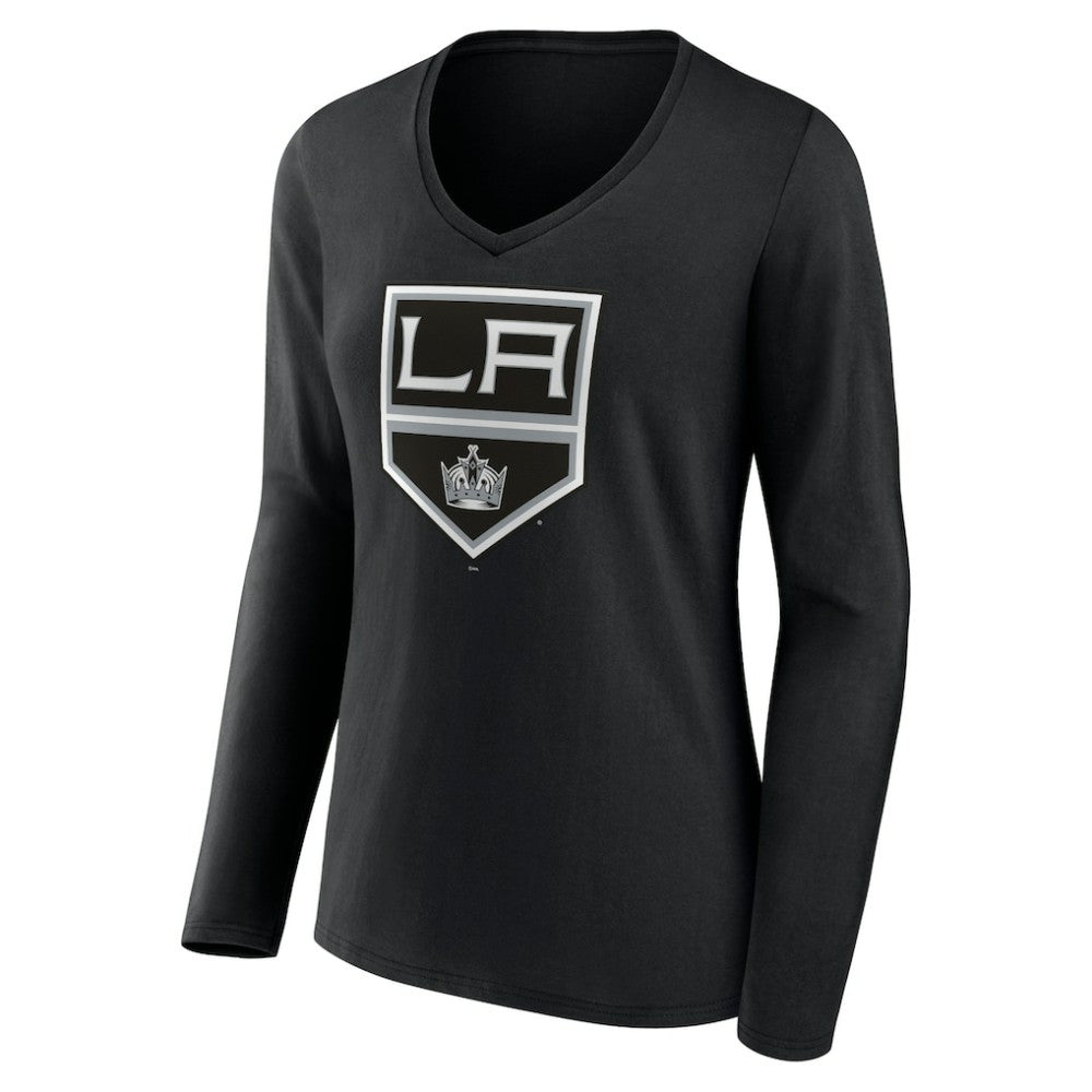 Los Angeles Kings Women's Team Logo Long Sleeve V-Neck T-Shirt On Sale