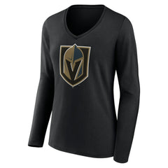 Vegas Golden Knights Women's Team Logo Long Sleeve V-Neck T-Shirt Online