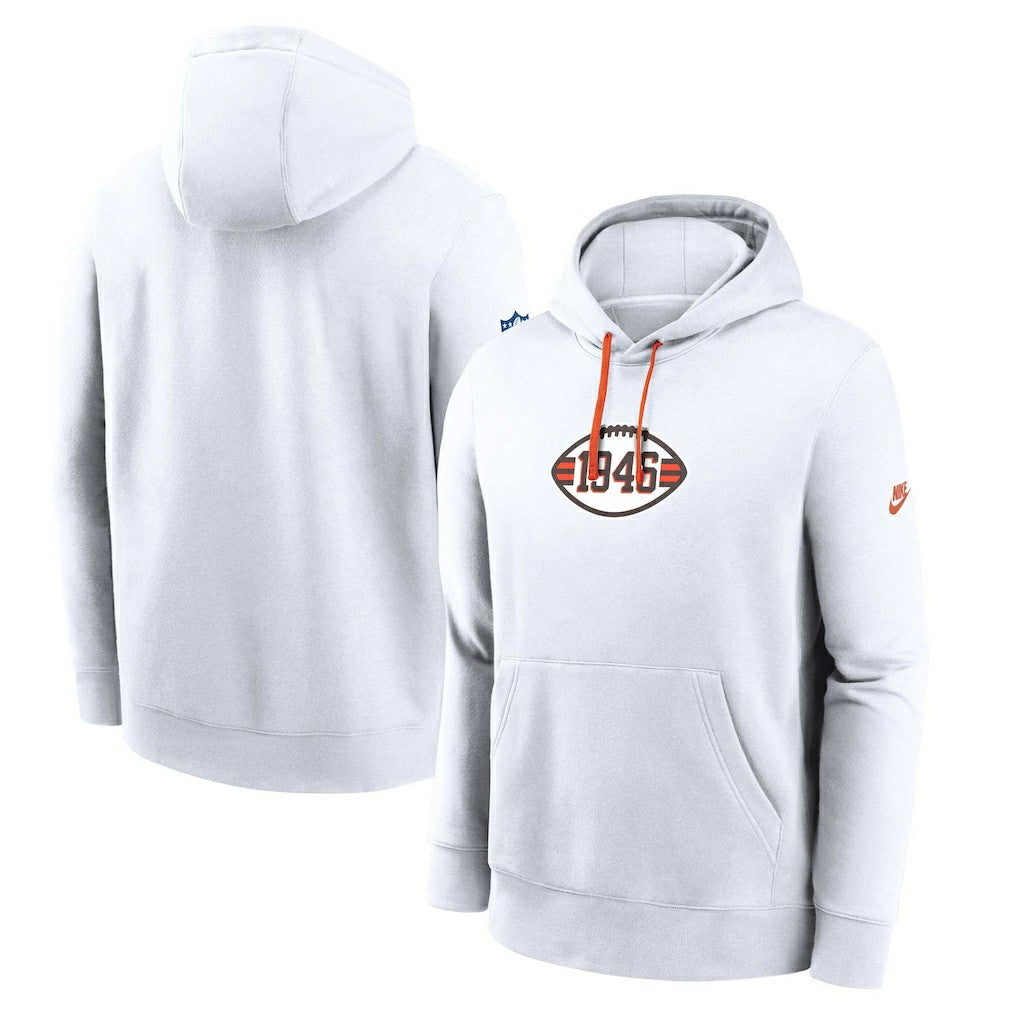 Cleveland Browns Nike 2023 Sideline Club Alternate Tri-Blend Pullover Hoodie