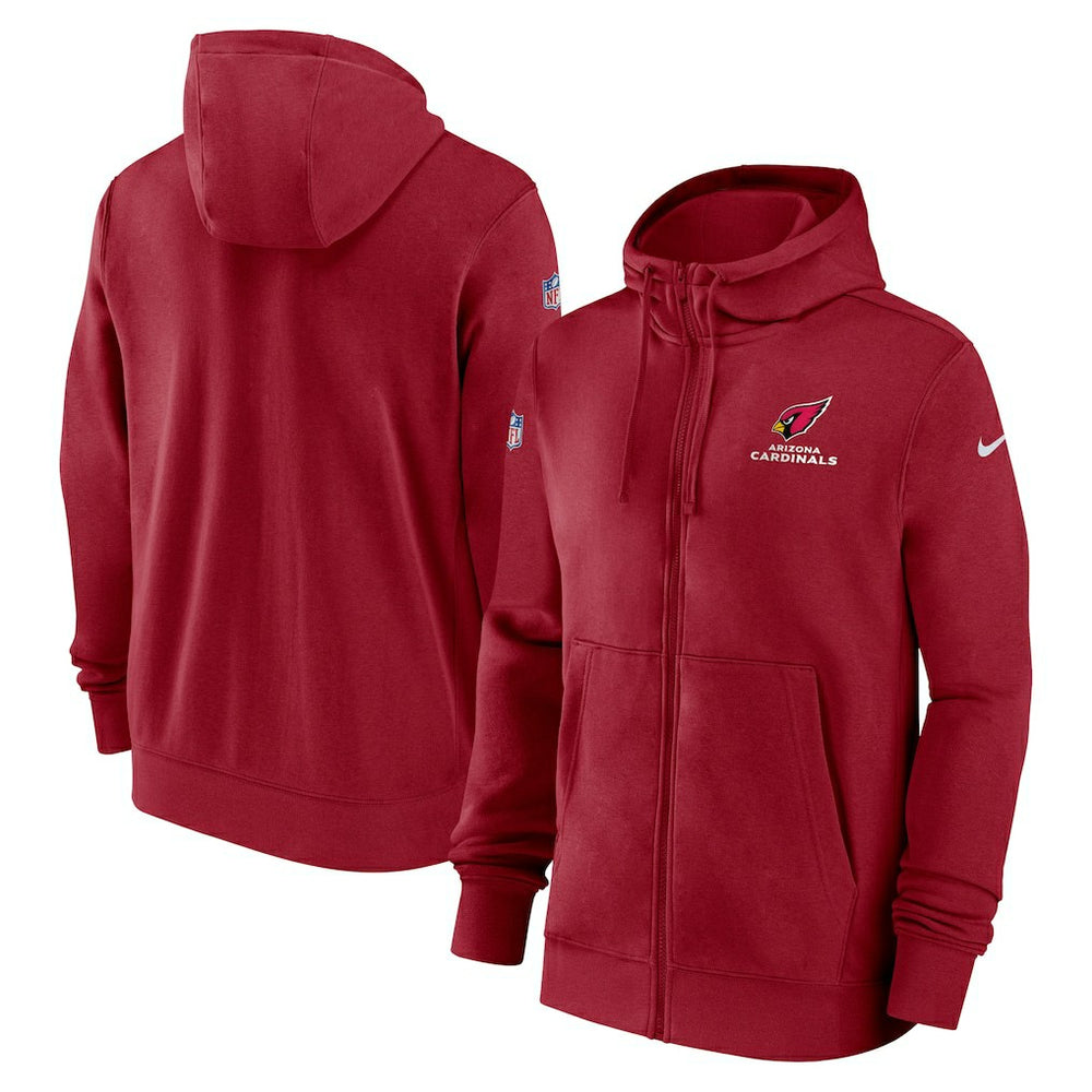 Arizona Cardinals Nike 2023/24 Sideline Club Full-Zip Hoodie