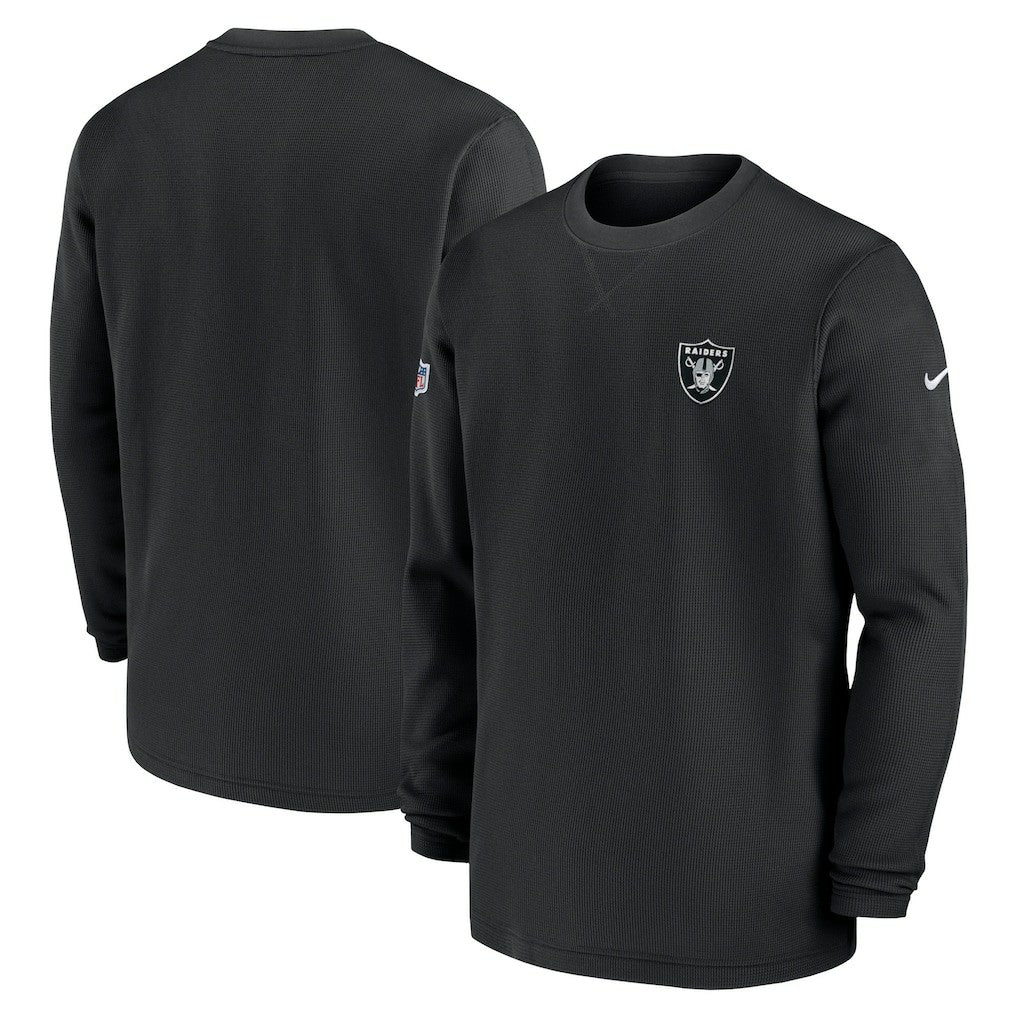 Las Vegas Raiders Nike 2023 Sideline Throwback Heavy Brushed Waffle Long Sleeve Top