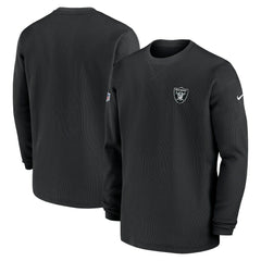 Las Vegas Raiders Nike 2023 Sideline Throwback Heavy Brushed Waffle Long Sleeve Top