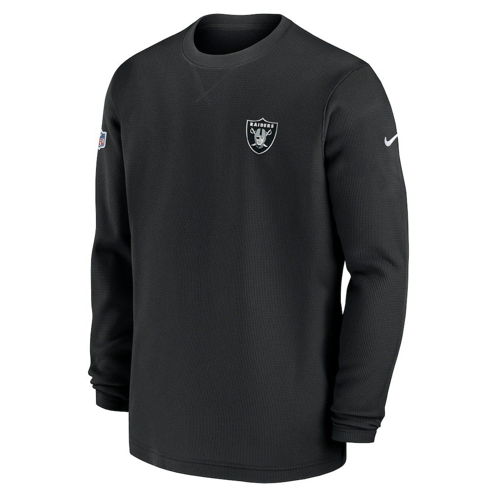 Las Vegas Raiders Nike 2023 Sideline Throwback Heavy Brushed Waffle Long Sleeve Top
